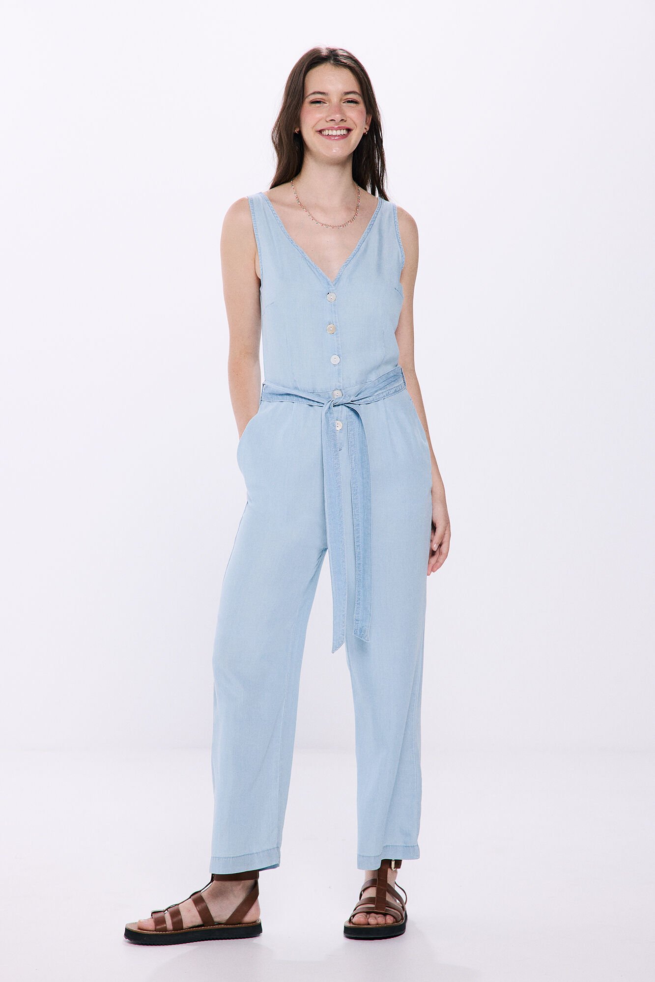 Mono tirantes tencel Monos de mujer Cortefiel