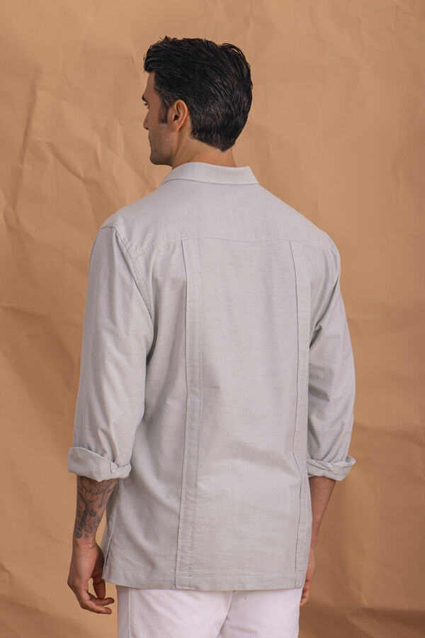 Celopman Camisa branca cubana verde