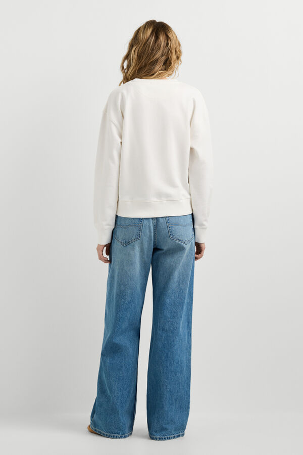 Pepe Jeans Sweatshirt gola redonda logo bege