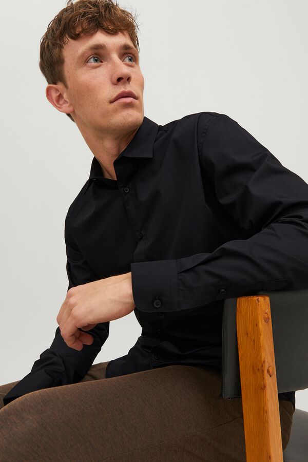 Jack & Jones Camisa slim em popelina preto