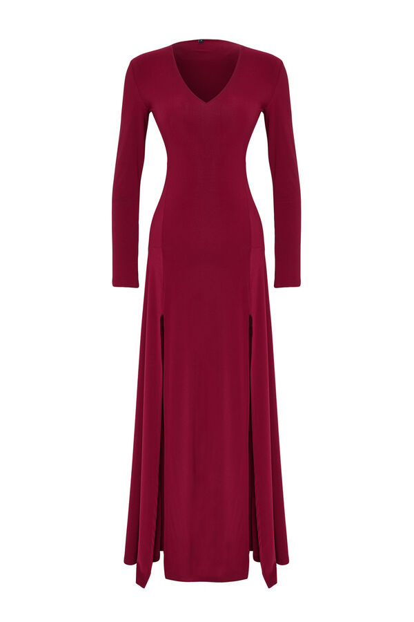 Trendyol Vestido longo com decote em V estampado