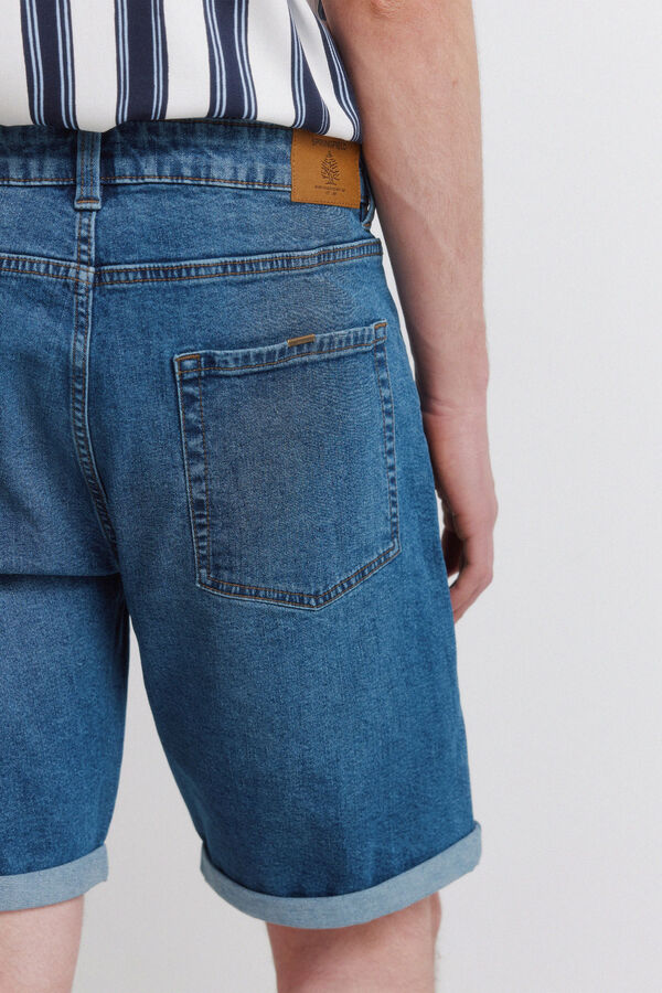Springfield Bermuda jeans b&aacute;sica slim fit azul