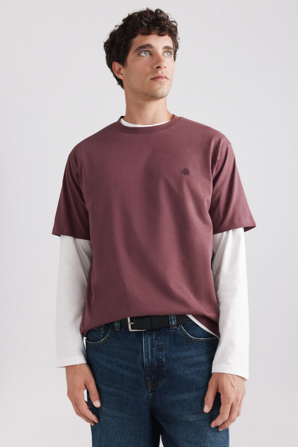 Springfield T-shirt b&aacute;sica com logo Springfield vermelho