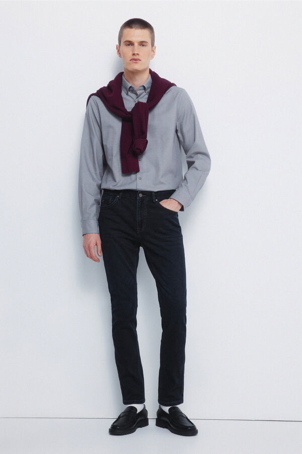 Springfield Camisa social estruturada bicolor cinzento