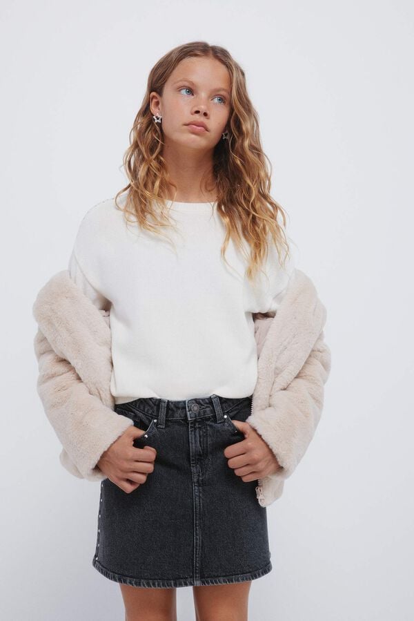 Springfield Kids Falda denim niña gris