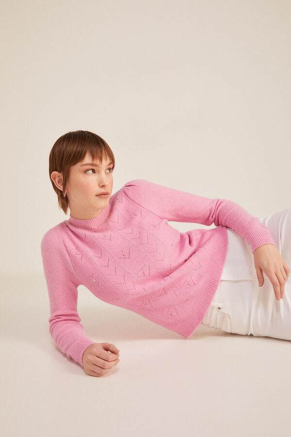 Springfield Camisola Cora&ccedil;&otilde;es Rendilhados rosa