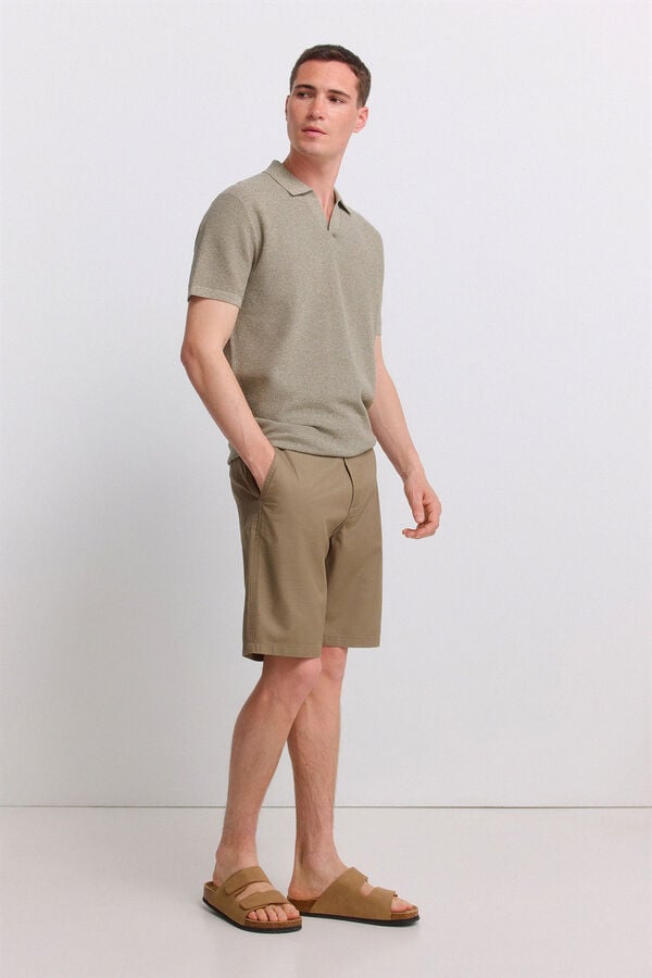 Springfield Bermuda t&eacute;cnica wide & relaxed fit Caqui escuro