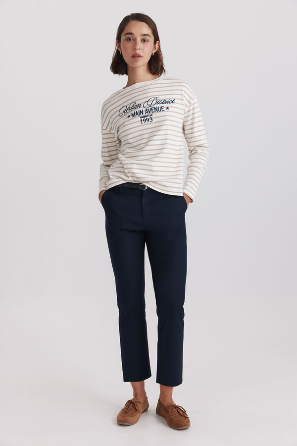 Springfield Cal&ccedil;as chino com cinto el&aacute;stico azul