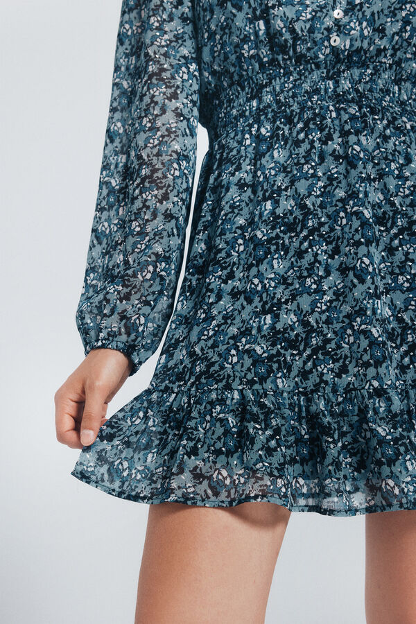 Springfield Vestido curto de chiffon  verde