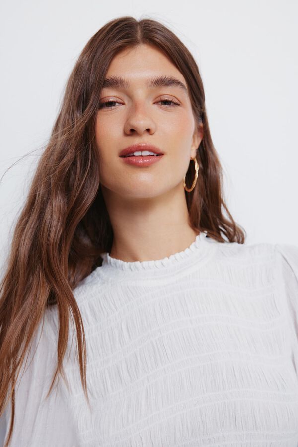 Springfield Blusa romântica com elástico cru