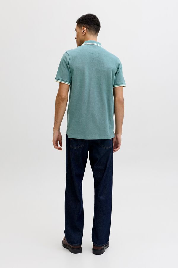 Jack & Jones Polo em algod&atilde;o b&aacute;sico azul