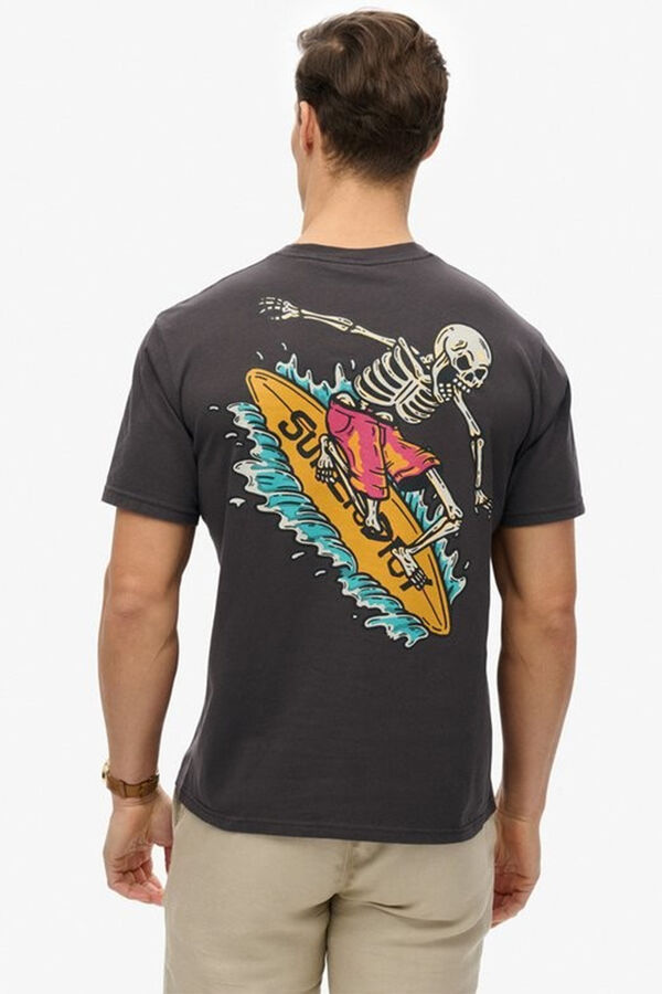 Superdry Camiseta solta narrativa ao ar livre cinzento