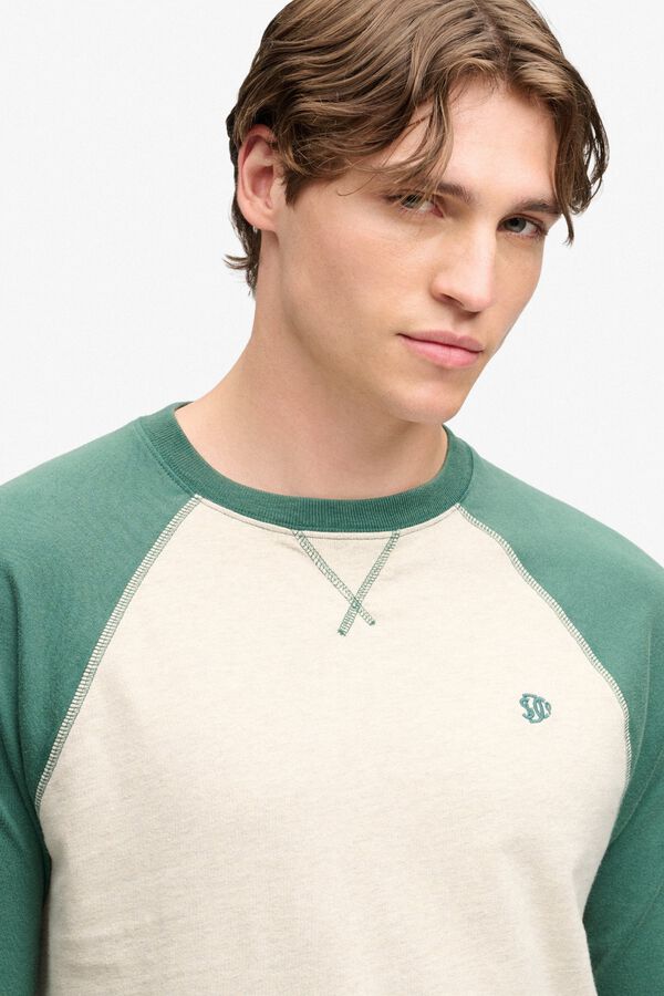 Superdry T-shirt de basebol cinzento