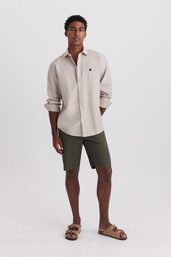 Springfield Camisa oxford bege