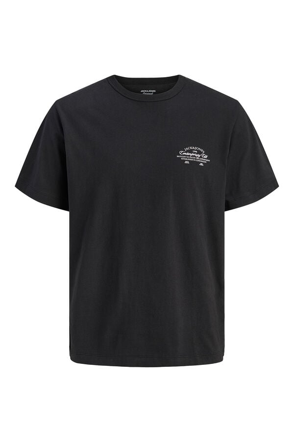 Jack & Jones T-shirt manga curta em algod&atilde;o preto