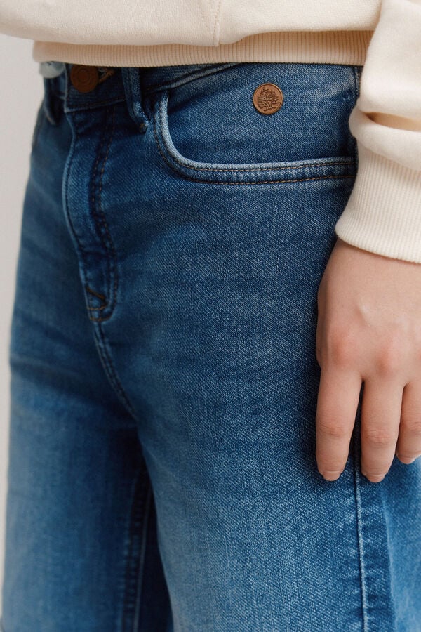 Springfield Kids Bermuda jeans slim knit para menino azul
