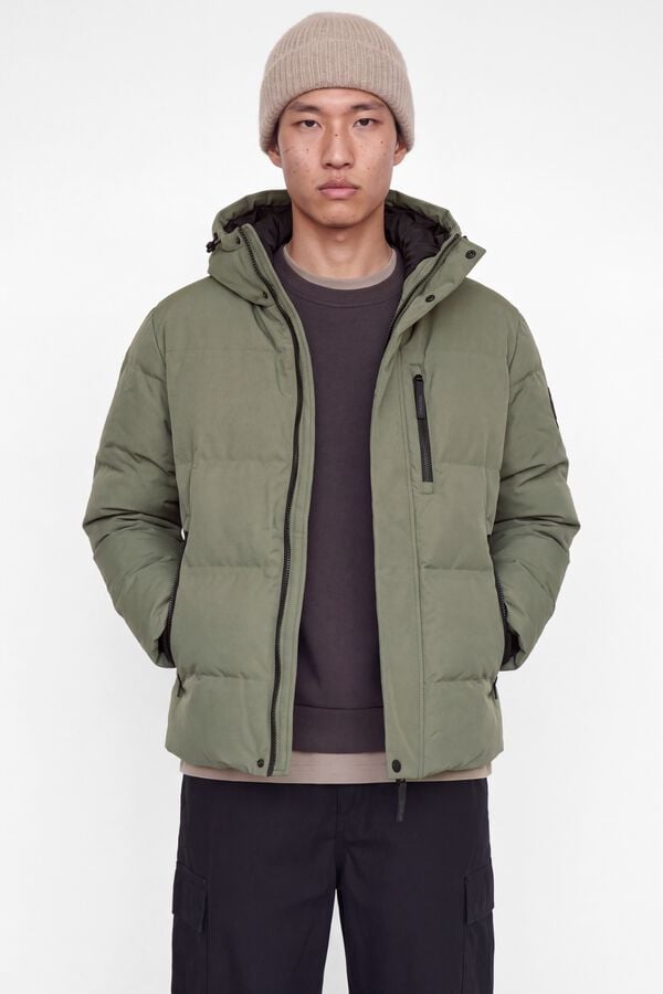 Jack & Jones Blus&atilde;o puffer com capuz cru