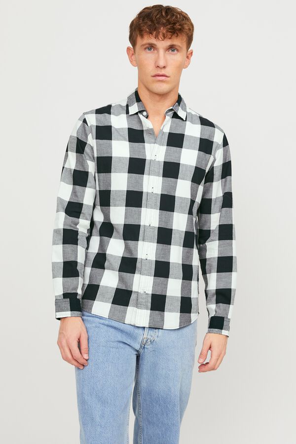 Jack & Jones Camisa slim aos quadrados branco