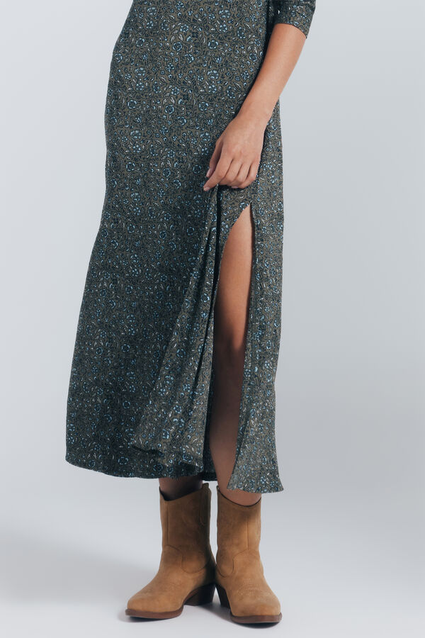Springfield Vestido midi estampado floral bege