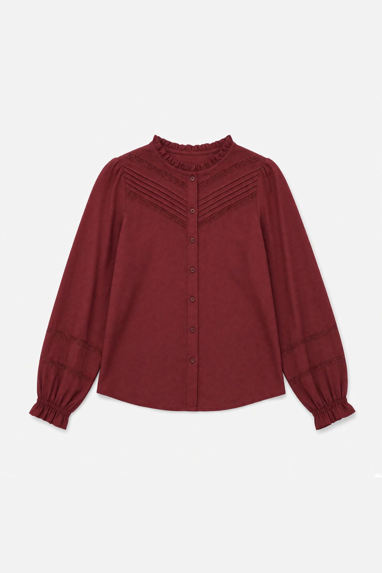 Springfield Blusa rom&acirc;ntica com gola de folhos