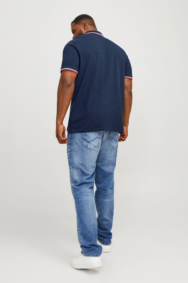 Jack & Jones PLUS Piqu&eacute; regular polo shirt blue