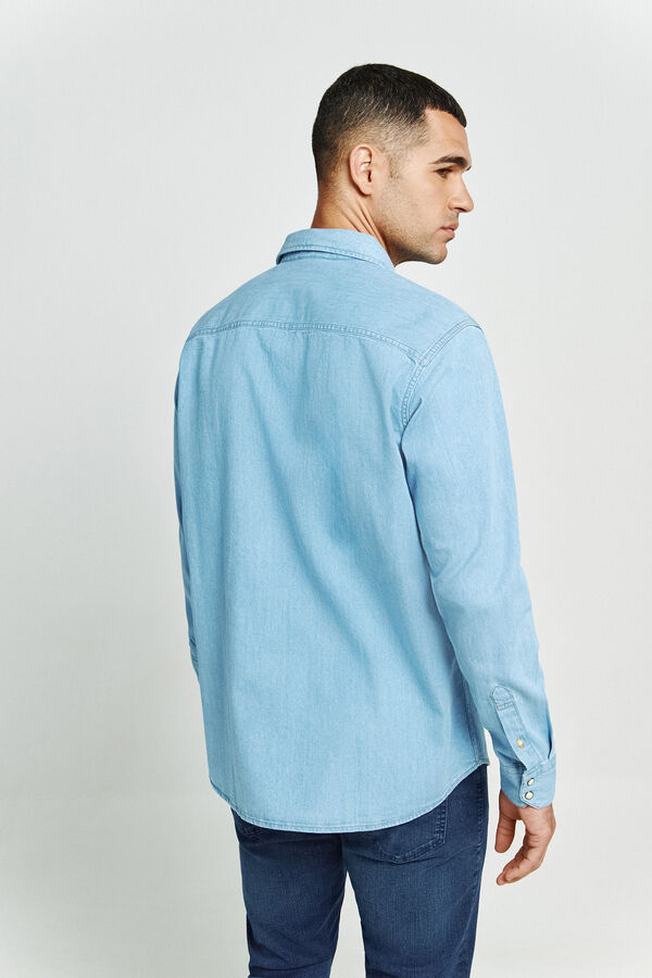 Jack & Jones Camisa de ganga regular azul