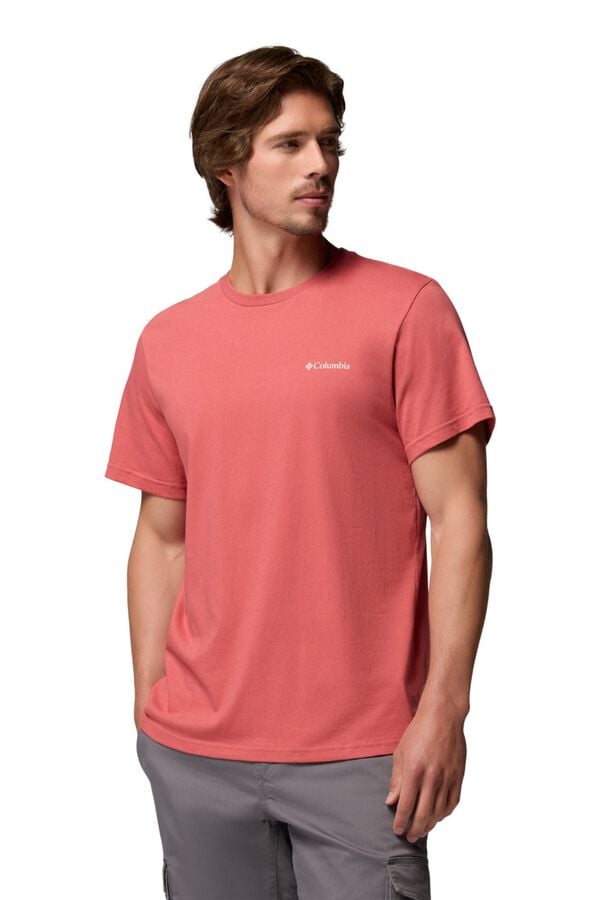 Columbia T-shirt com estampado de natureza nas costas vermelho
