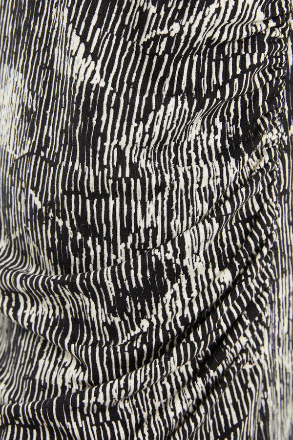 System Action Vestido longo estampado preto