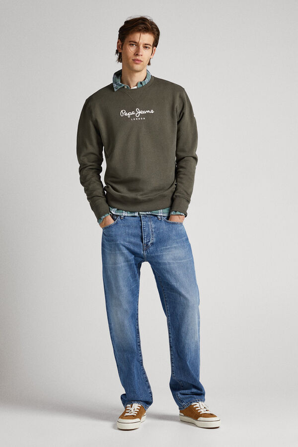 Pepe Jeans Sudadera logo estampado algod&oacute;n verde