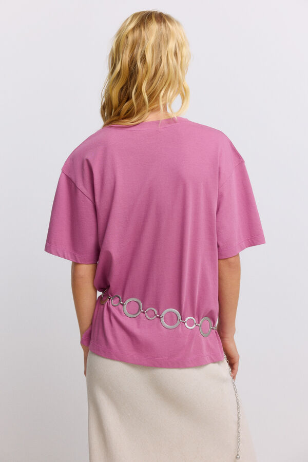 Springfield T-shirt de manga curta "chiringuito modo on" rosa