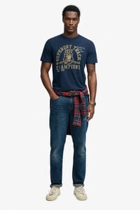 Superdry T-shirt manga curta gr&aacute;fico universit&aacute;rio