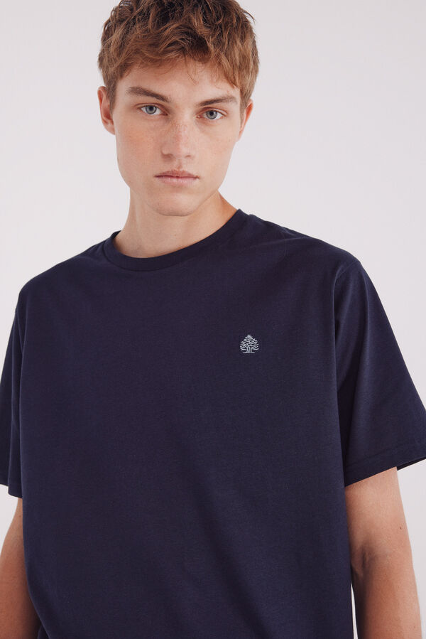 Springfield Camiseta básica com gola redonda azul