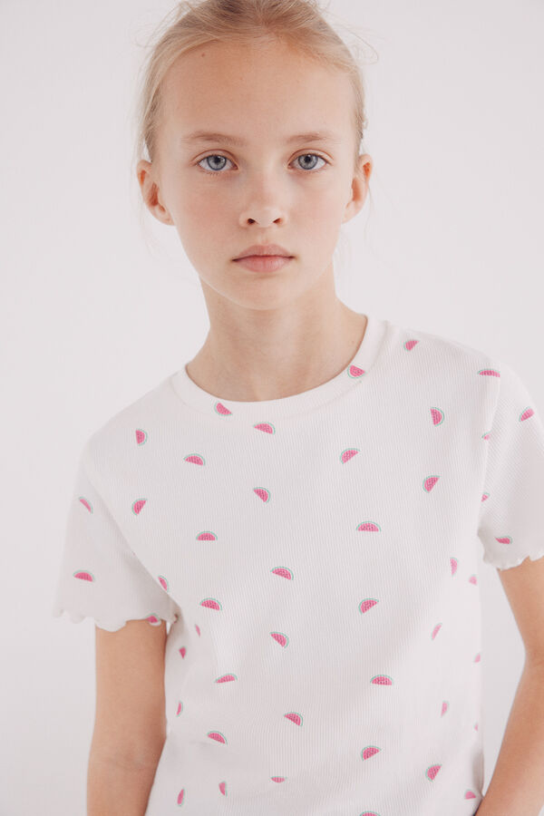 Springfield Kids Camiseta menina melancia branco