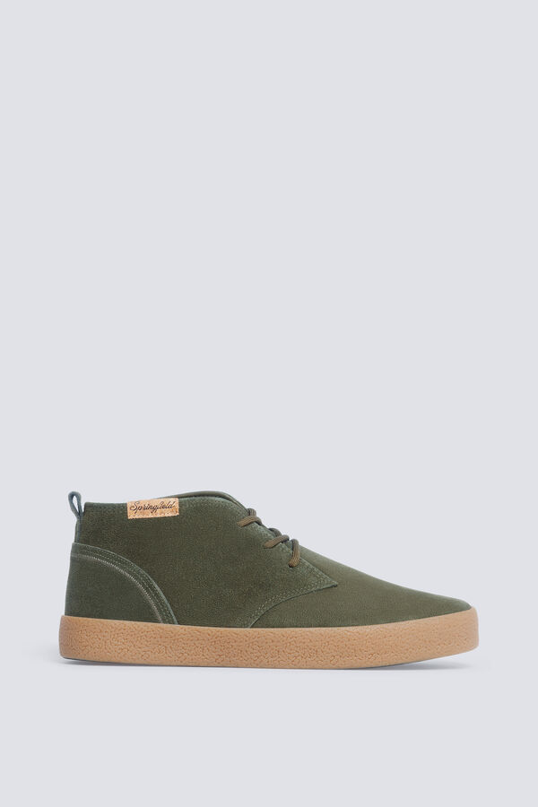 Springfield Botín piel serraje soft verde