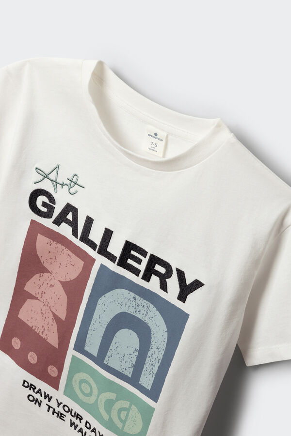 Springfield Kids T-shirt manga curta art infantil bege