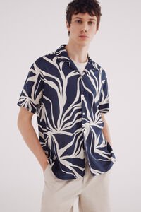 Springfield Camisa de manga curta de viscose estampado