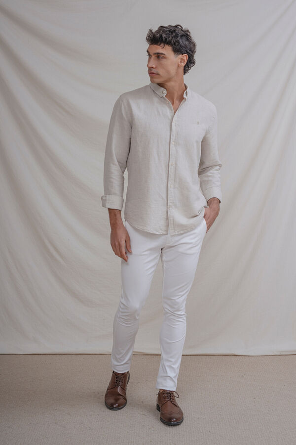 Celopman Camisa de linho bege