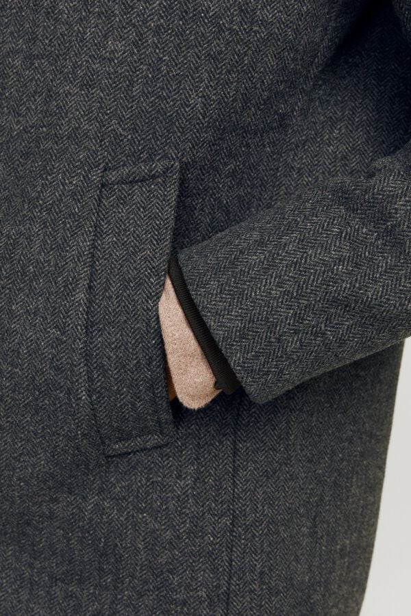 Jack & Jones Sobretudo curto de l&atilde; cinzento