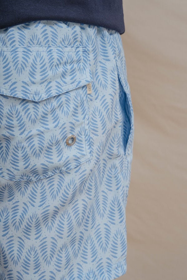 Celopman Fato de banho estampado azul