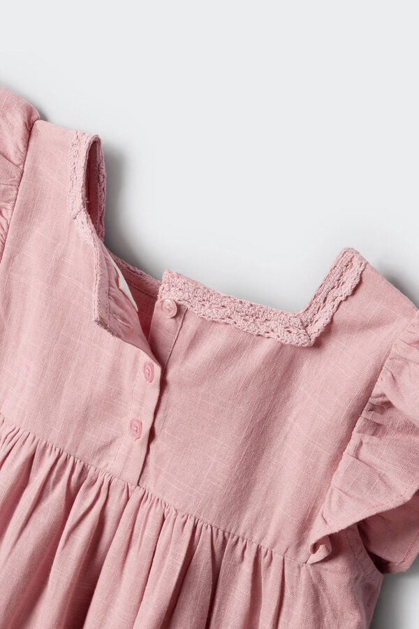 Springfield Kids Vestido detalhes crochet menina rosa