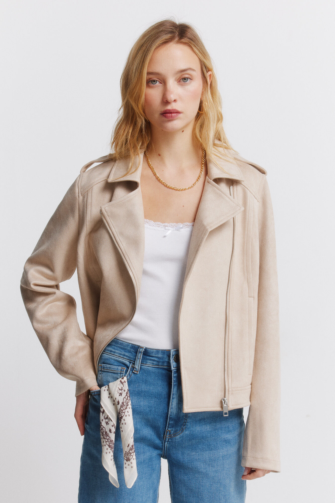 Springfield Blus&atilde;o de camur&ccedil;a com presilhas