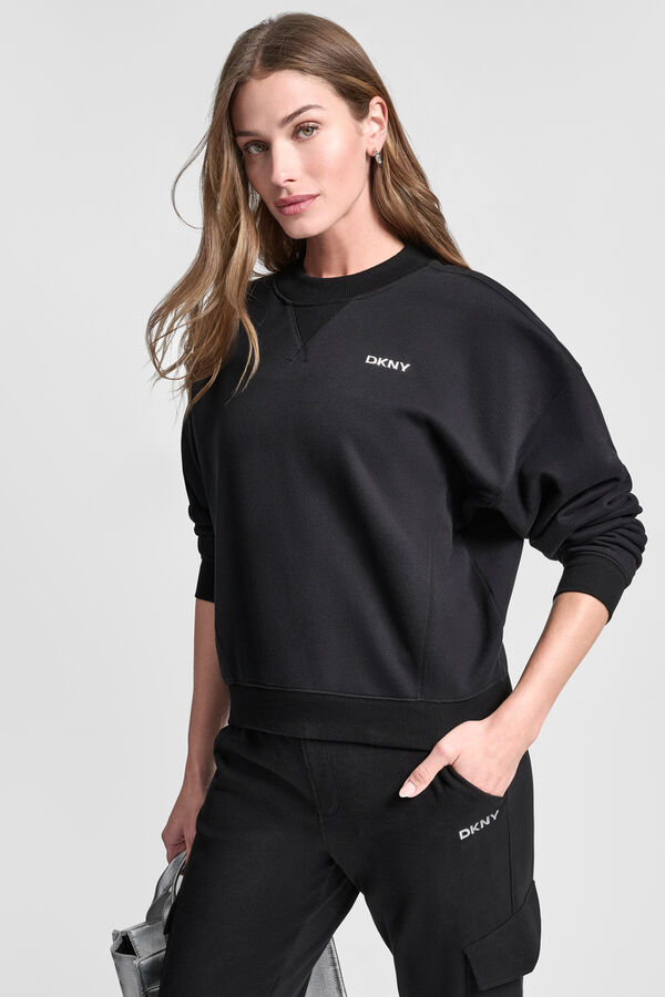 DKNY Sweatshirt sem capuz preto
