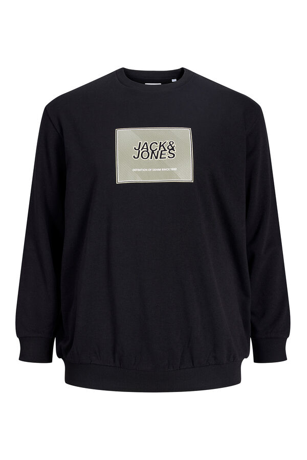 Jack & Jones PLUS Sweatshirt logo quadrado preto