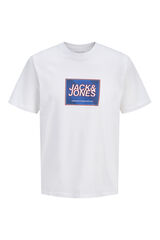 Jack & Jones Camiseta b&aacute;sica com logo branco