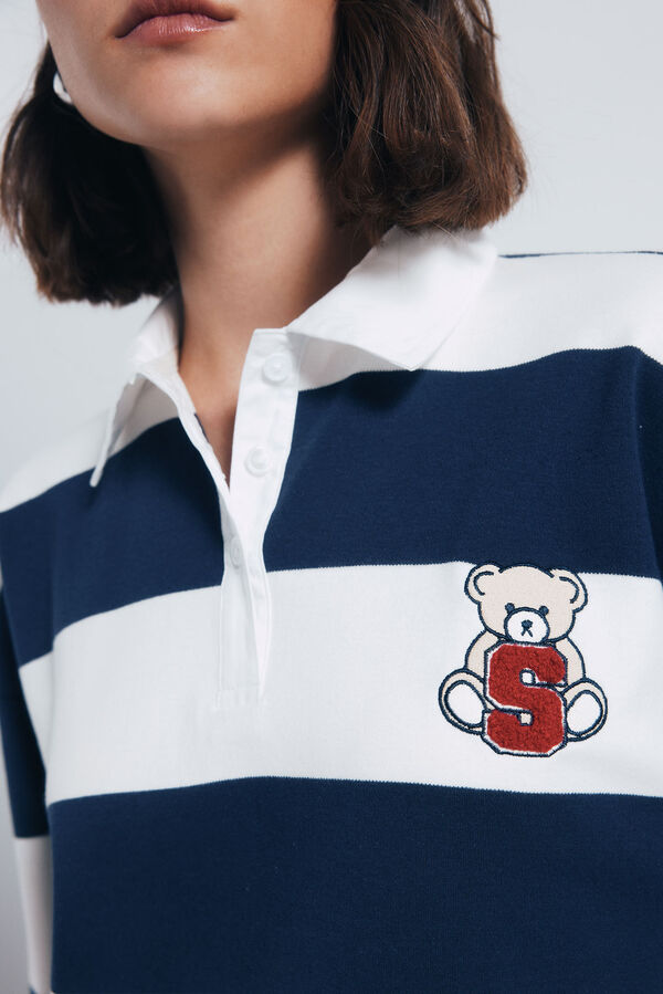 Springfield Polo riscas com bordado azul