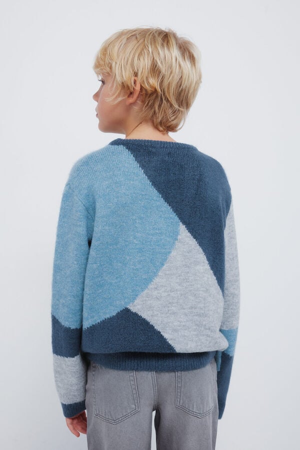 Springfield Kids Jersey figuras geometricas para niño azul