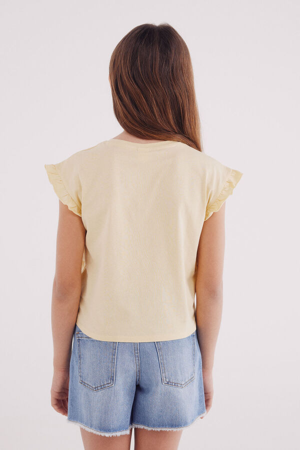 Springfield Kids Camiseta lentejuelas niña amarillo