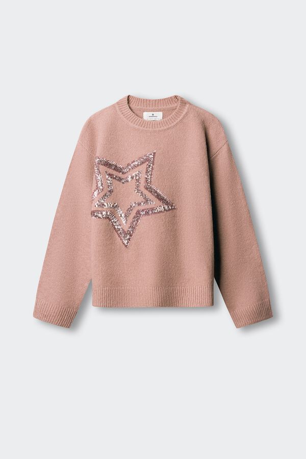 Springfield Kids Camisola estrela lateral lantejoulas menina rosa