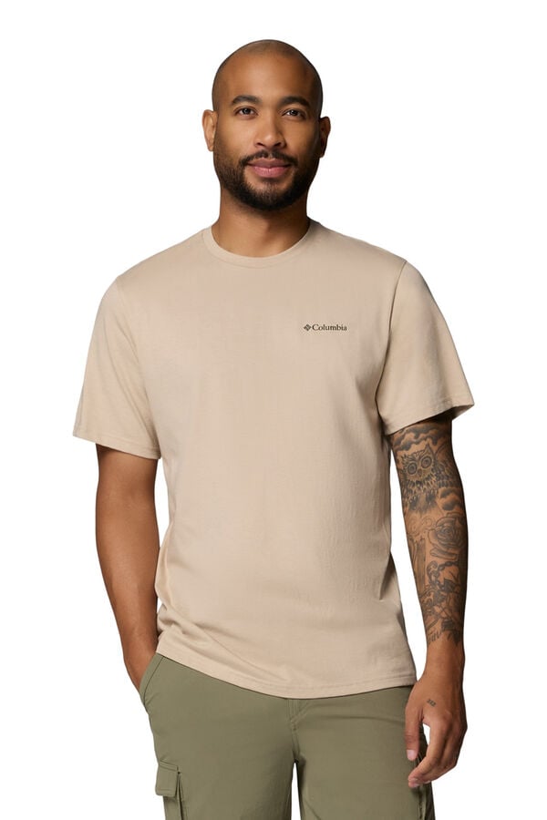 Columbia T-shirt com estampado de natureza nas costas cru