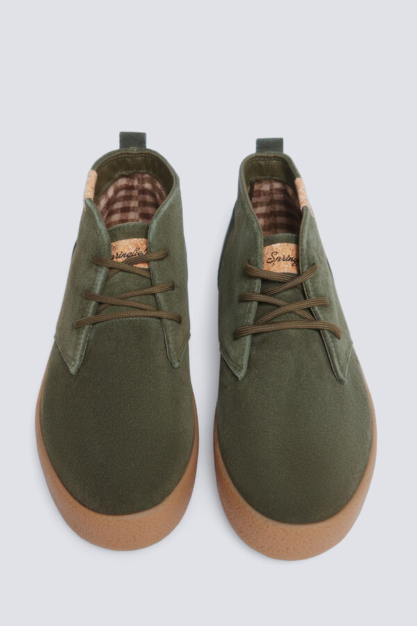 Springfield Botín piel serraje soft verde